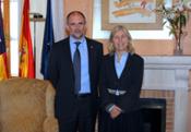 Doctor Jaume Carot, vicerector de Professorat i Postgrau de la UIB i la presidenta del Rotary Club Palma Junpero Serra, senyora Marisa Barral..jpg