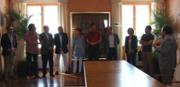 El Rector de la UIB, Lloren Huguet, acompanyat pels membres del Consell de Direcci