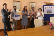 20/07/2018 Entrega del premi del Concurs d'idees: Francesc Miralles, Nicols Judenes, Loren Carrasco, Lloren Huguet i Joana Maria Segu - Foto: A.COSTA (UIB)