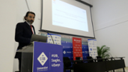 Presentaci de la primera tesi doctoral que s'ha llegit a la Facultat de Medicina de la UIB  a crrec de l'autor, Francesc Xavier Molina Romerao - Foto: A.COSTA/UIB