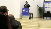 Presentaci de la primera tesi doctoral que s'ha llegit a la Facultat de Medicina de la UIB  a crrec de l'autor, Francesc Xavier Molina Romerao - Foto: A.COSTA/UIB