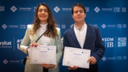 Alumnes premiats: Francesca Rosa Marcs Vallori i Marc Delgado Bustamante - Foto: A.COSTA/UIB