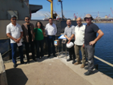 Equip responsable del maregraf a El Jadida (Marroc), amb J. Puigdefbregas, a la dreta. Foto: A.Herrada/UIB